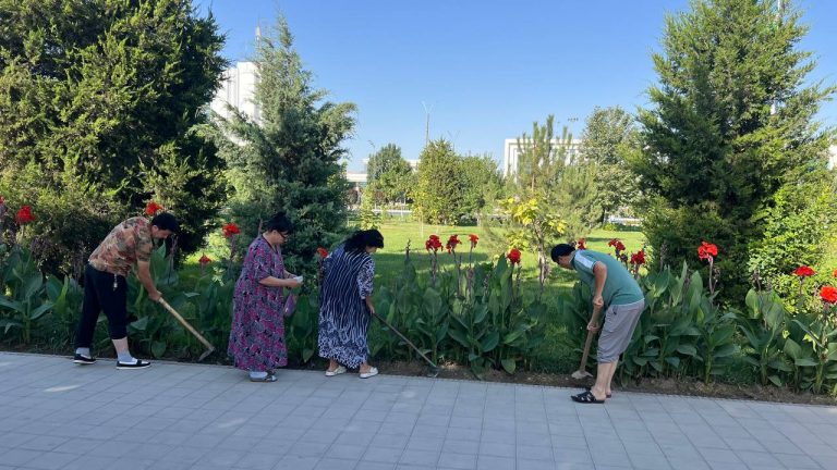 Mustaqillikning 34 yillik bayrami arafasida teatrda hashar tashkil etildi